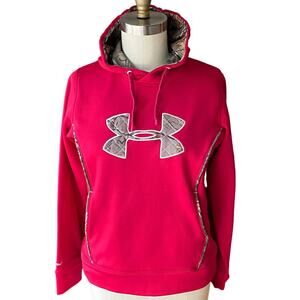 UNDER ARMOUR Hot Pink Camo Hoodie Waterproof Storm Caliber Sweatshirt ~ MEDIUM